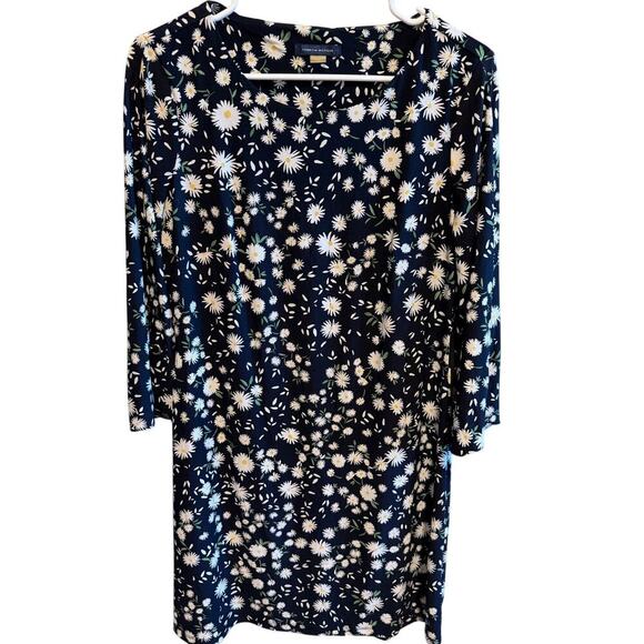 Tommy Hilfiger Dresses & Skirts - Tommy Hilfiger Navy White Daisy Floral Shift Dress 3/4 Length Sleeves Sz 10